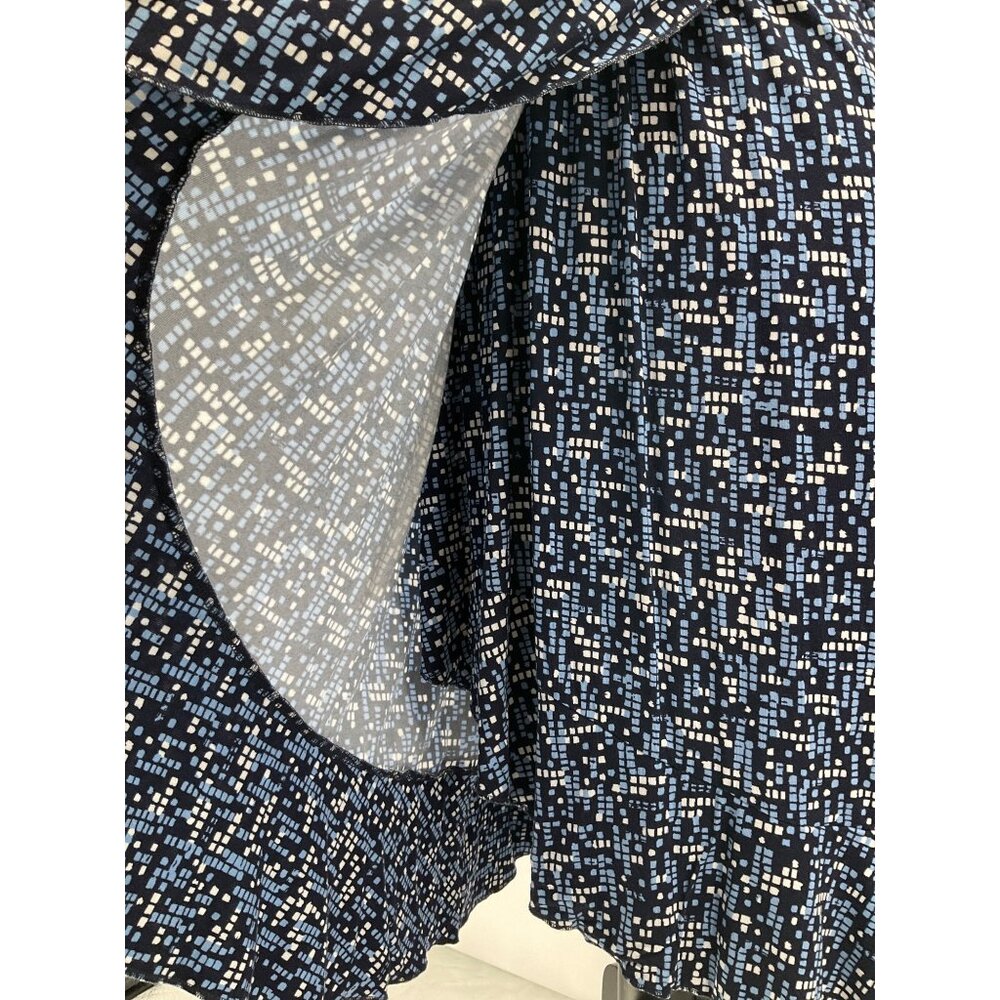 SOMA Size Large sleeveless V-neck sundress Blue/White Mosaic pattern - Picture 9 of 12